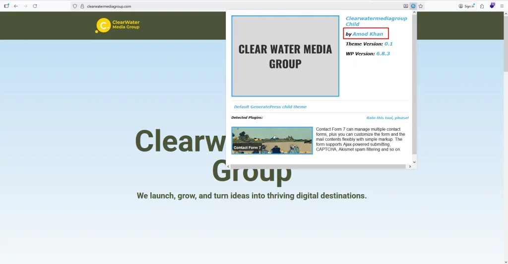 clear water media group site home page banner developed by amod khan